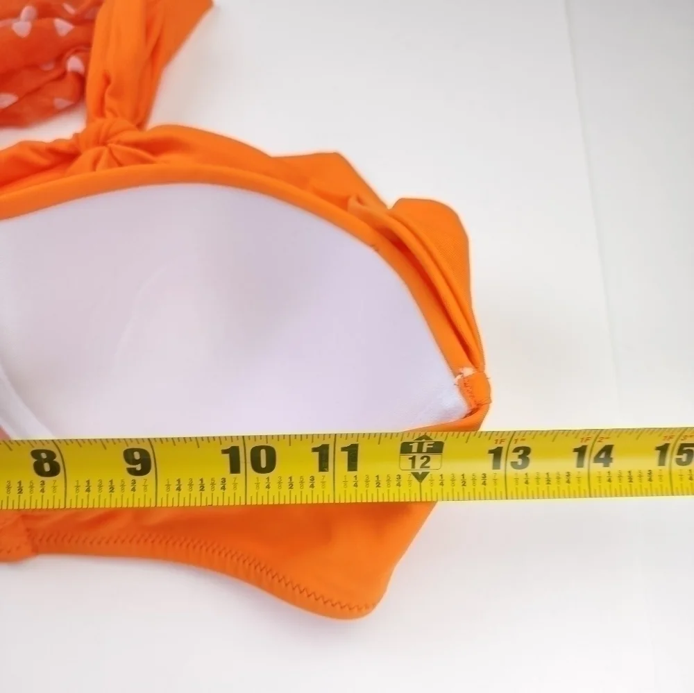 New Orange Floral 2pc Swimsuit Sz XS / S - Picture 13 of 16